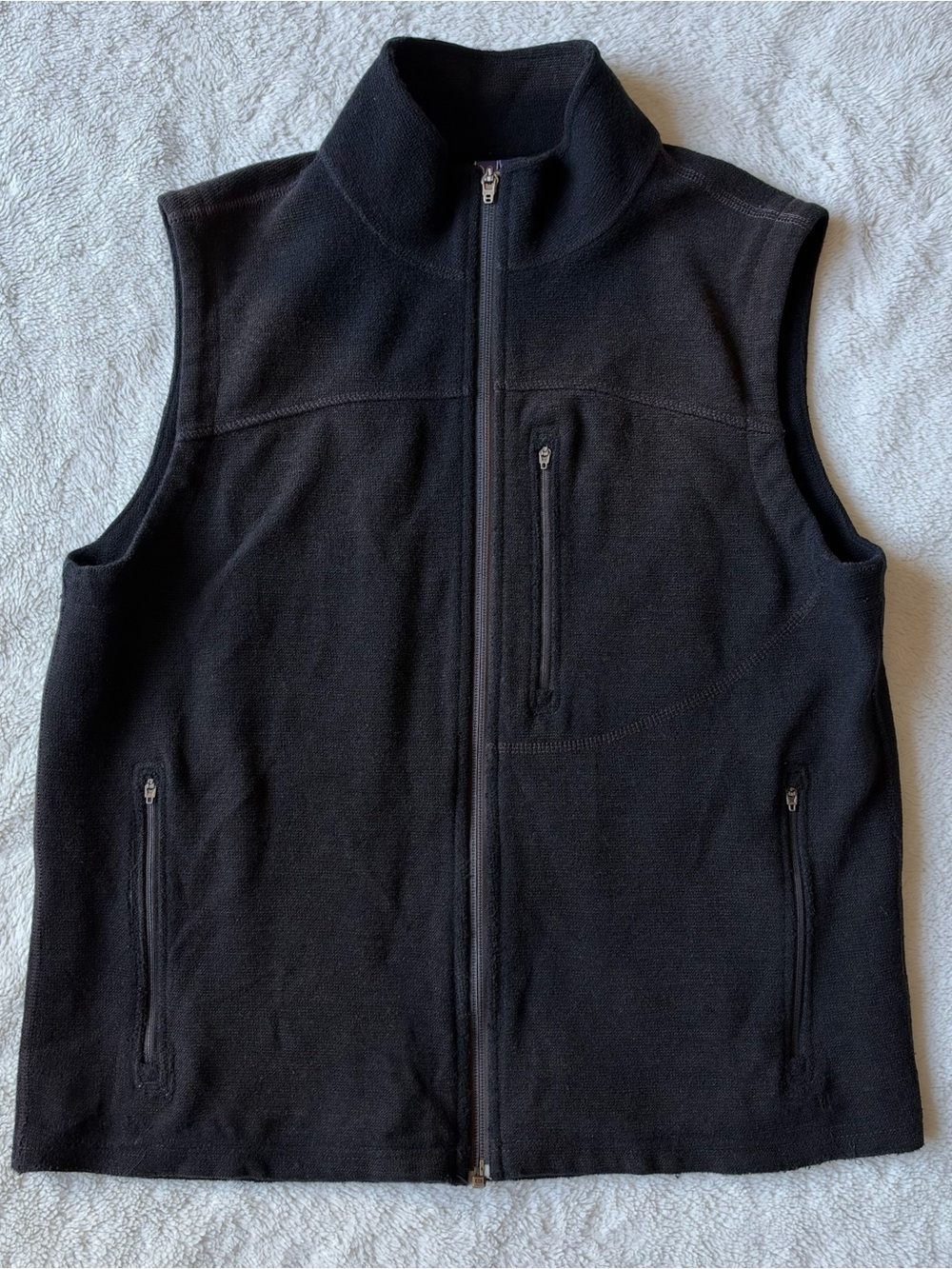 Ibex Merino Wool Blend Vest Mens Sz M Black Made in USA Full Zip Gorpcore